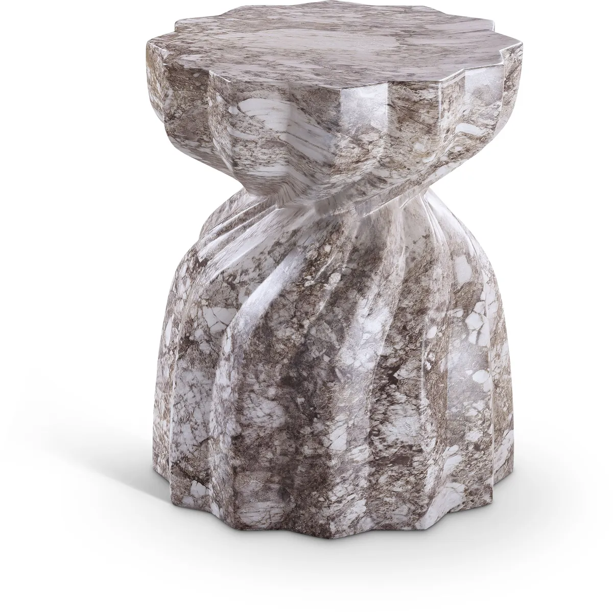 Caserta - Marble Finish Concrete End Table - Brown