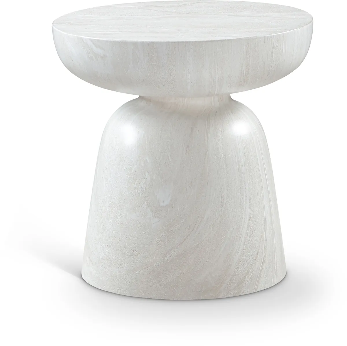 Avellino - Marble Finish Concrete End Table - White