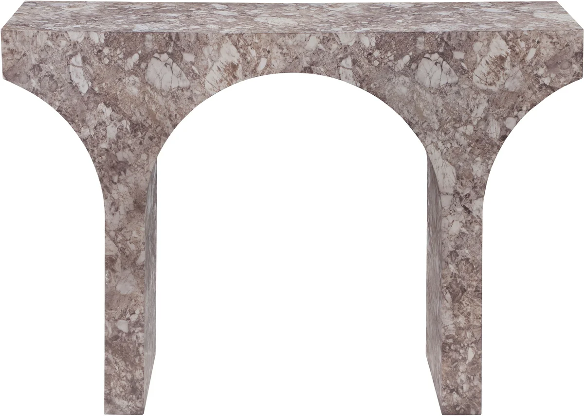 Pomezia - Marble Finish Console Table - Brown