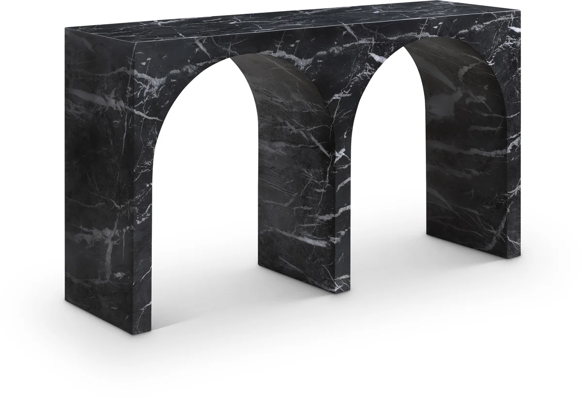 Faenza - Marble Finish Console Table - Black