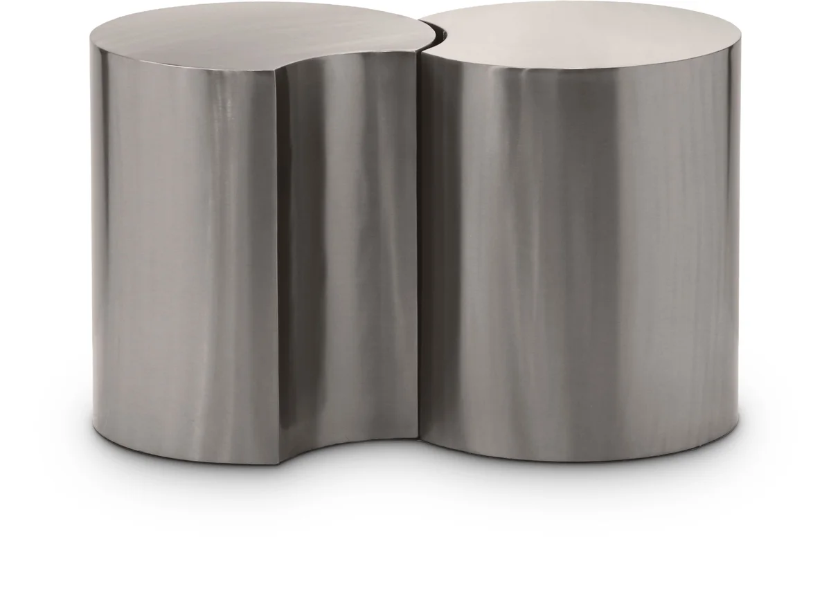 Dimple - 18" 2 Piece Modular End Table - Silver