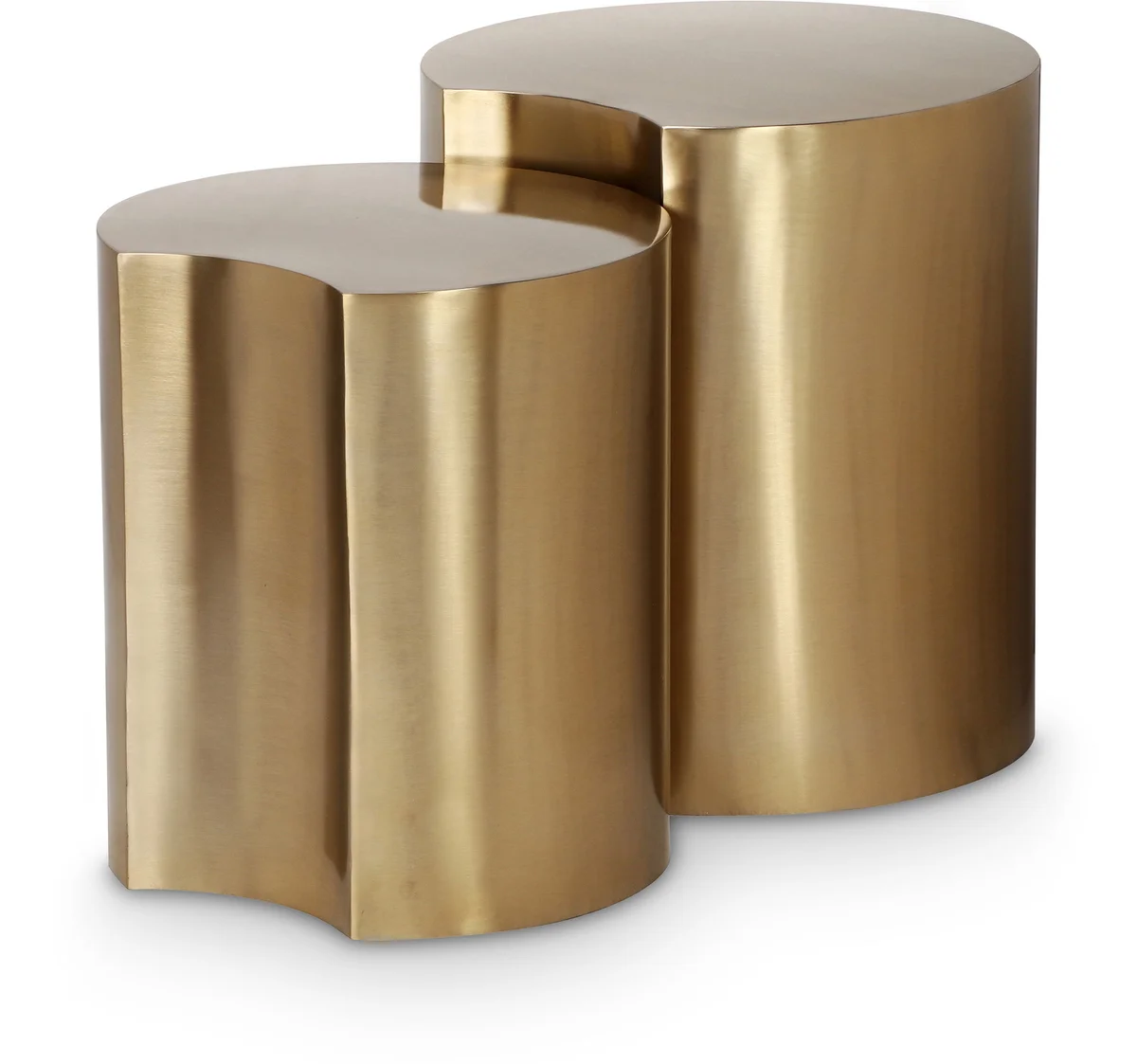 Dimple - 2 Piece Modular End Table - Brushed Gold