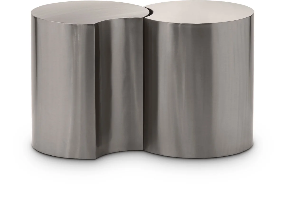 Dimple - 20" 2 Piece Modular End Table - Silver