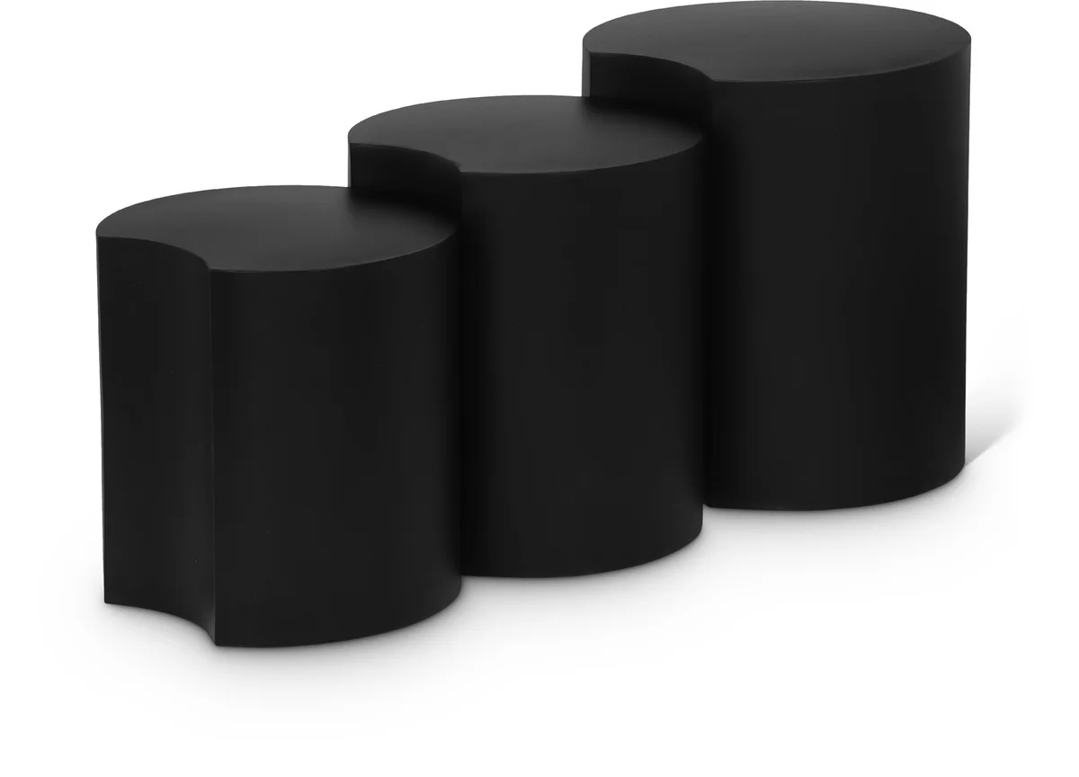 Dimple - 3 Piece Modular End Table - Black