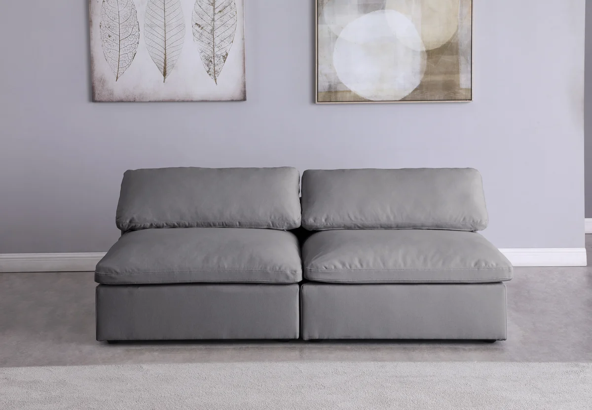 Serene - 2 Seat Modular Armless Sofa - Gray