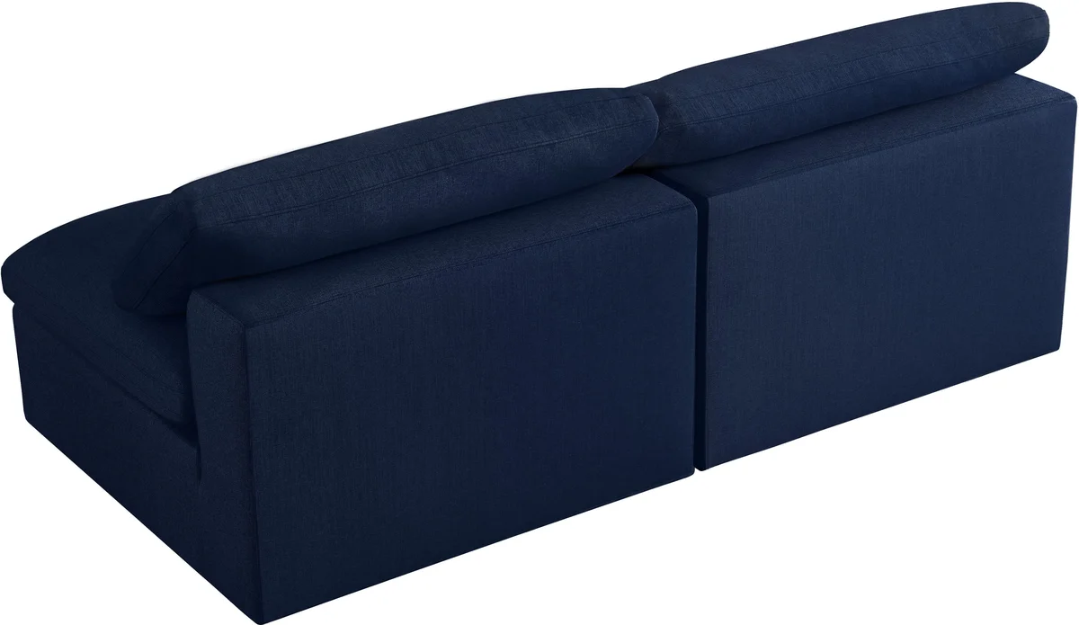 Serene - 2 Seat Modular Armless Sofa - Navy