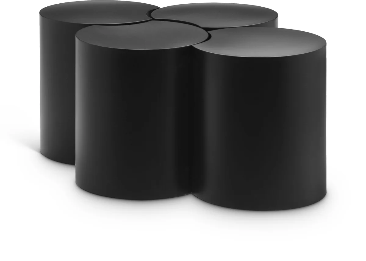 Dimple - 18" 4 Piece Modular Coffee Table - Black