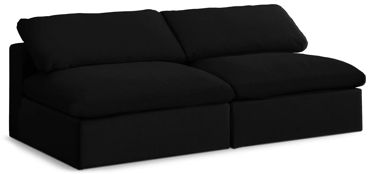 Serene - 2 Seat Modular Armless Sofa - Black