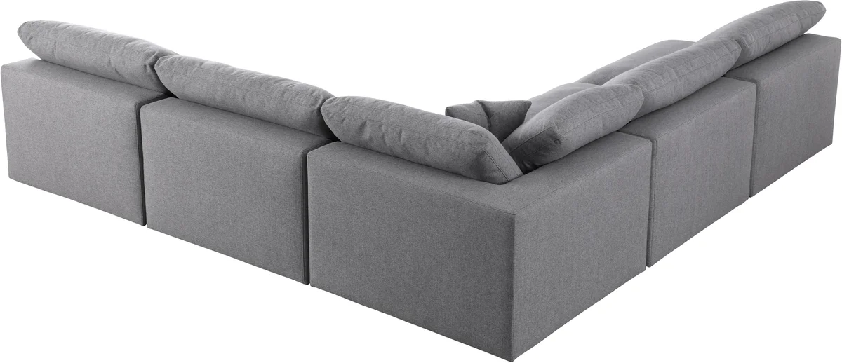 Serene - 5 Piece Modular Corner Armless Sectional - Gray