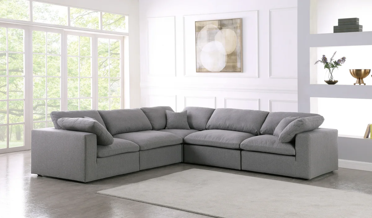 Serene - 5 Piece Modular Corner Sectional - Gray - View 2