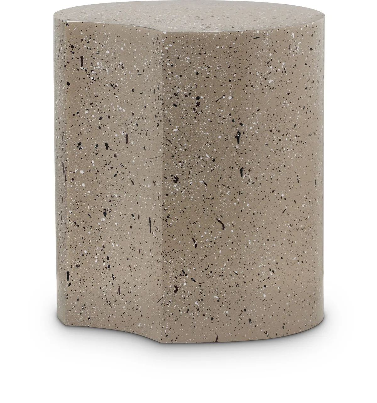 Dimple - 16" End Table - Taupe Terazzo