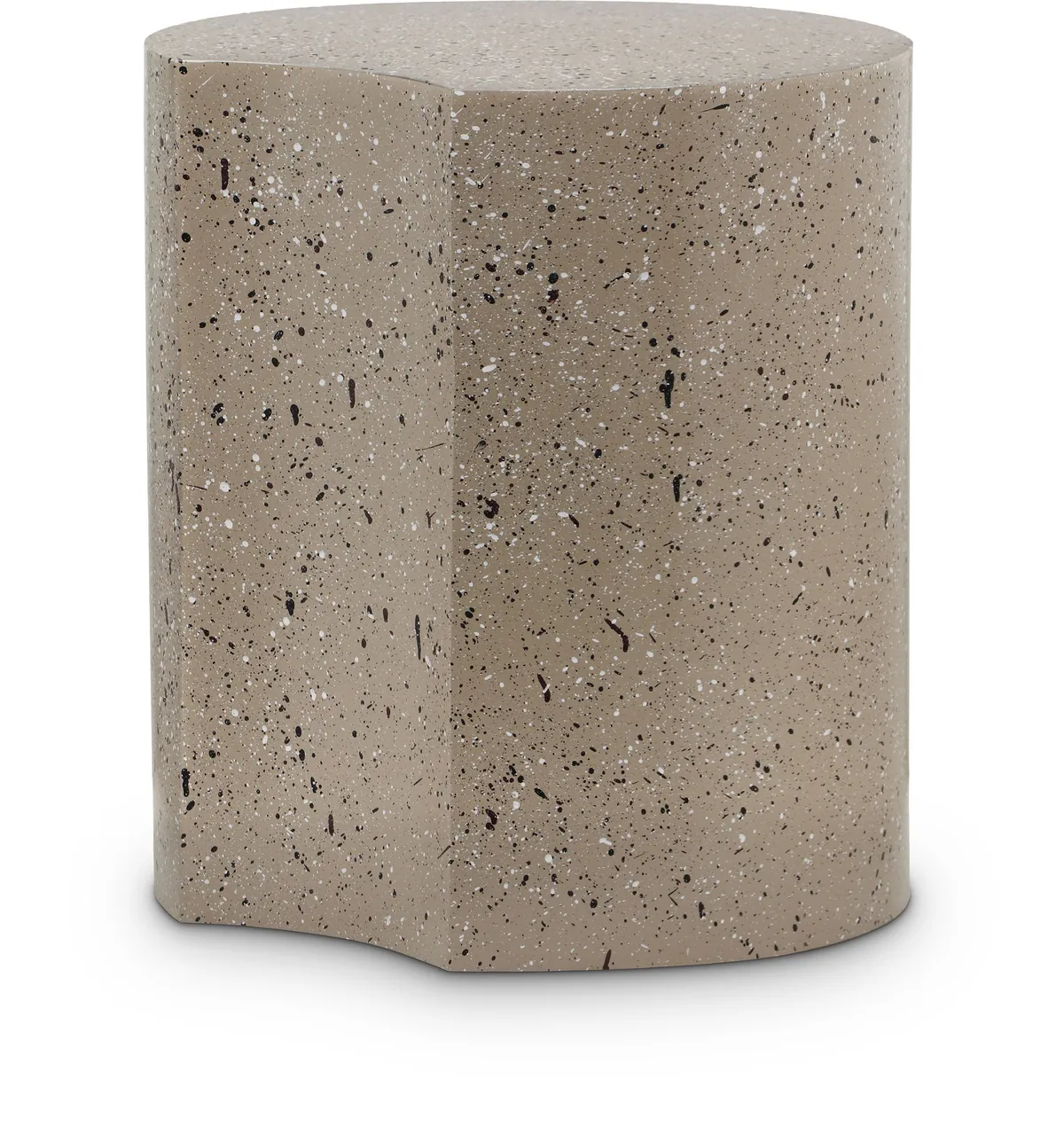 Dimple - 18" End Table - Taupe Terazzo