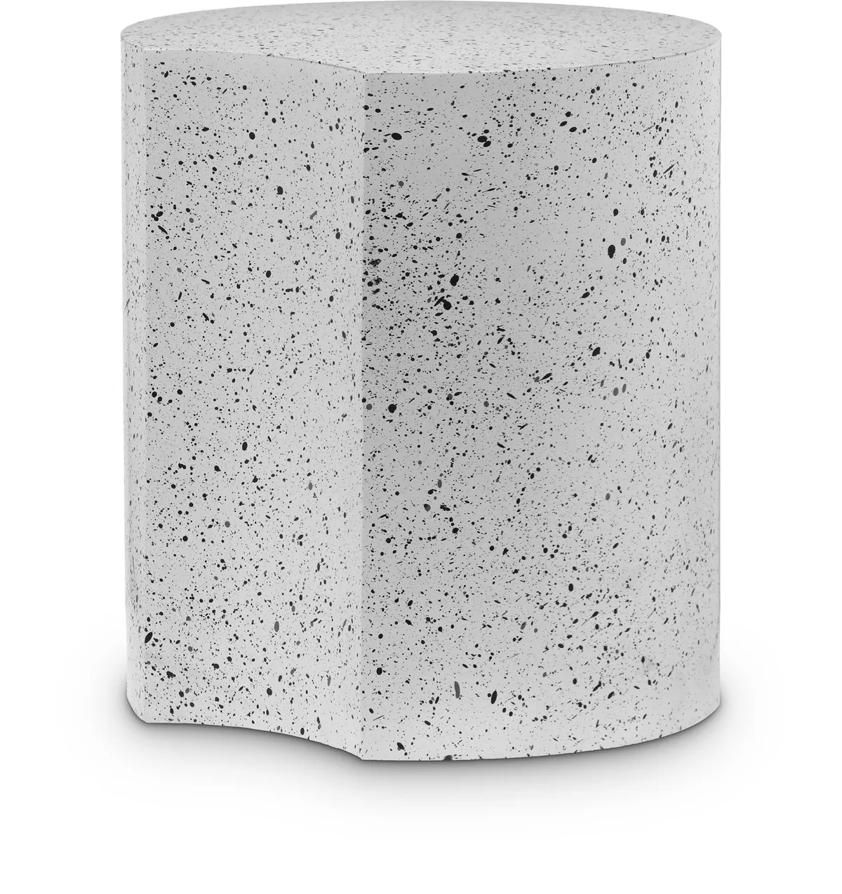 Dimple - 20" End Table - White Terazzo