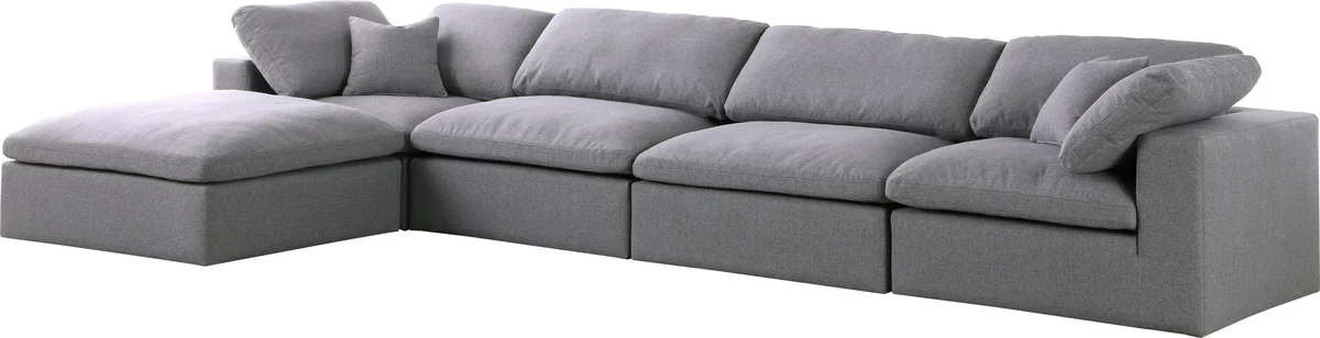 Serene - 5 Piece Modular Sectional With Chaise - Gray - View 2