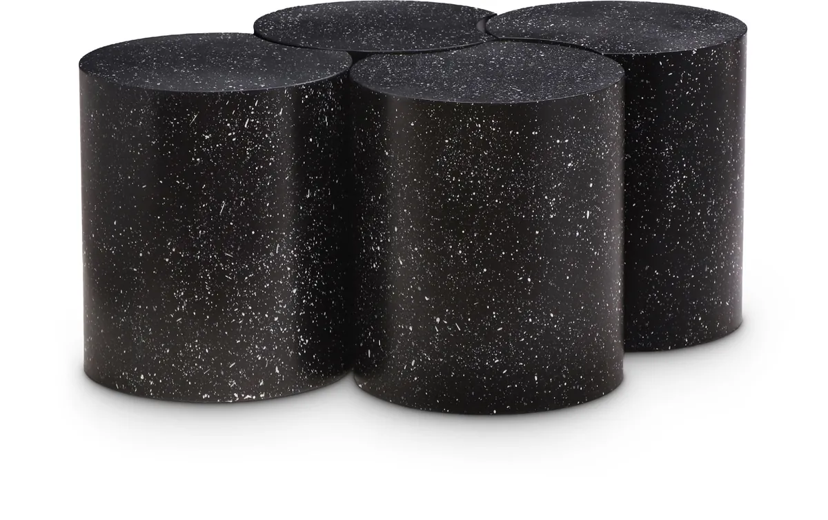 Dimple - 16" 4 Piece Modular Coffee Table - Black Terazzo