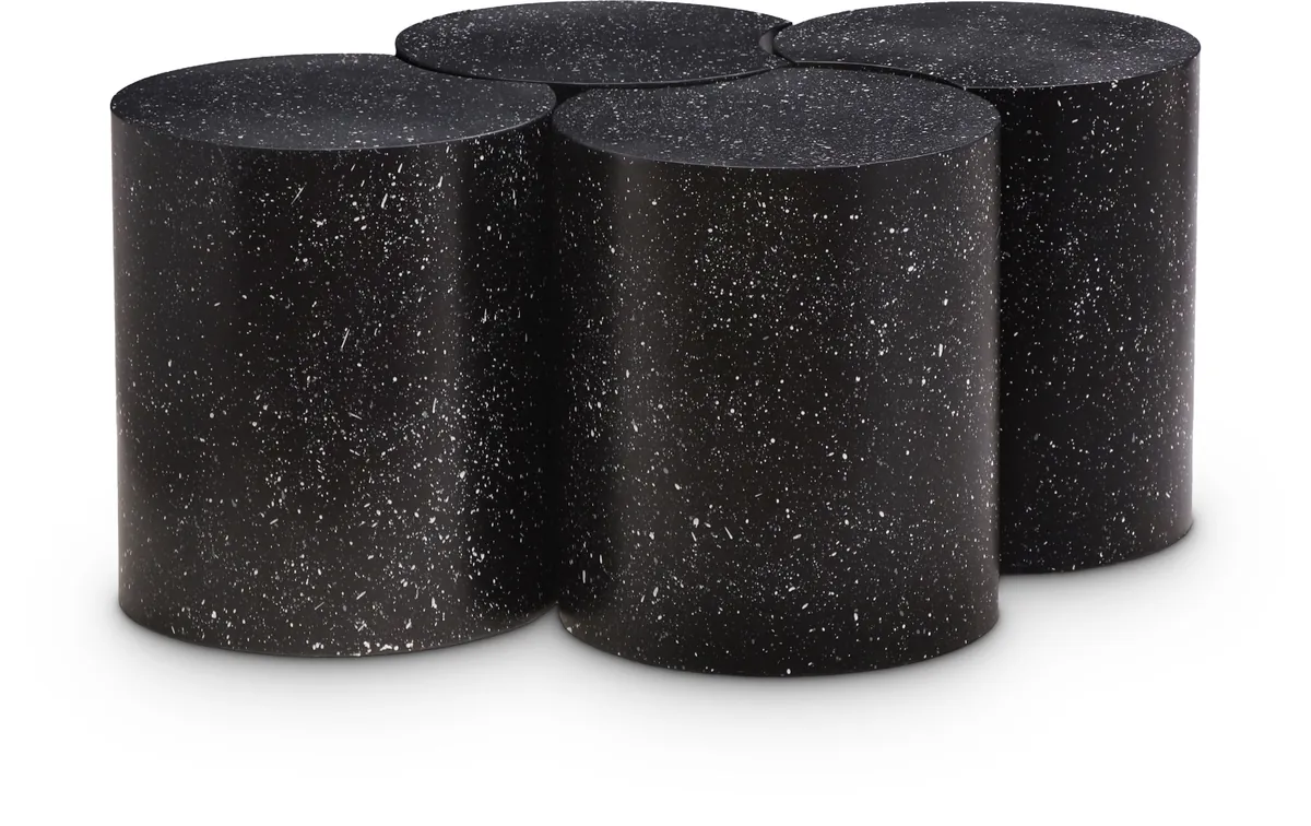 Dimple - 18" 4 Piece Modular Coffee Table - Black Terazzo