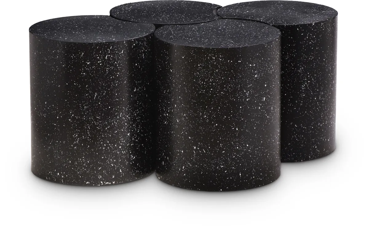 Dimple - 20" 4 Piece Modular Coffee Table - Black Terazzo