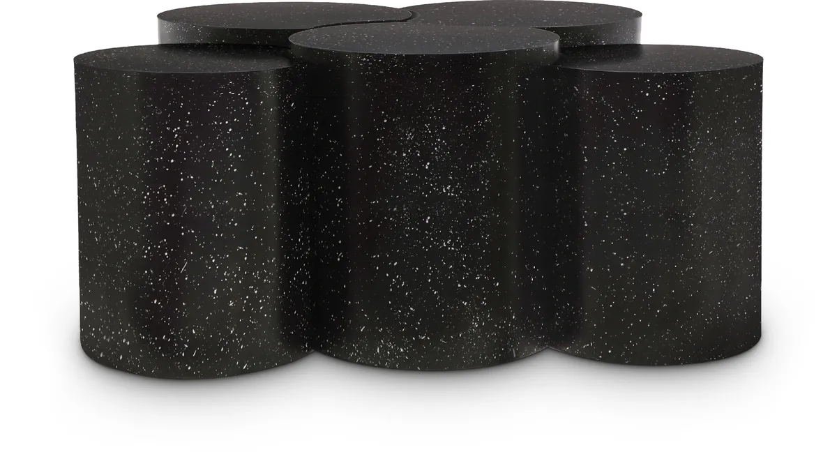 Dimple - 5 Piece Modular Coffee Table - Black Terazzo