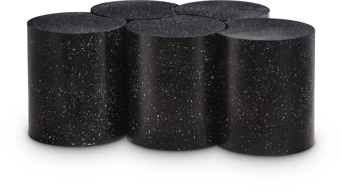 Dimple - 20" 5 Piece Modular Coffee Table - Black Terazzo
