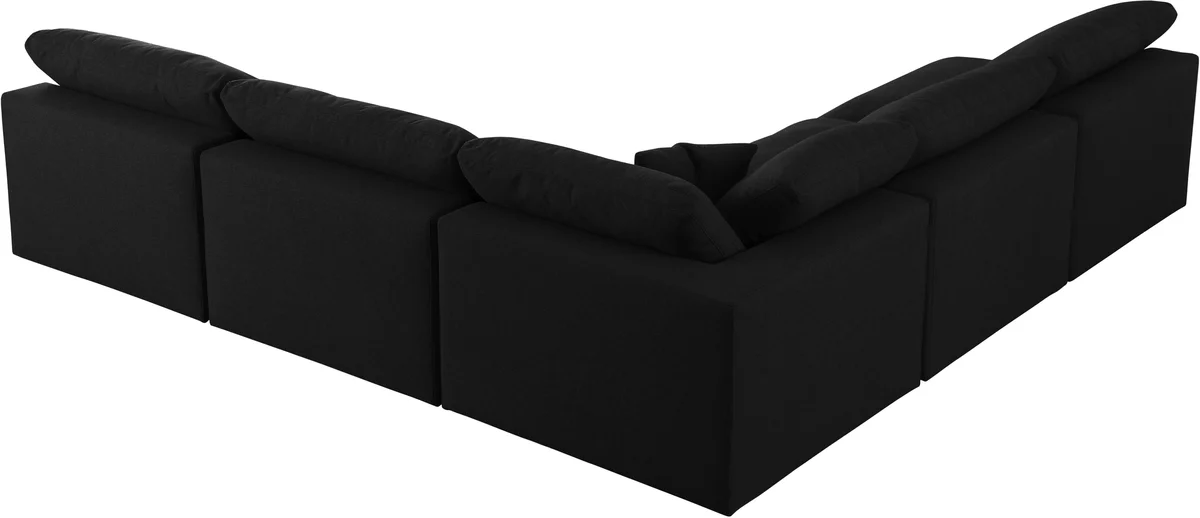 Serene - 5 Piece Modular Corner Armless Sectional - Black