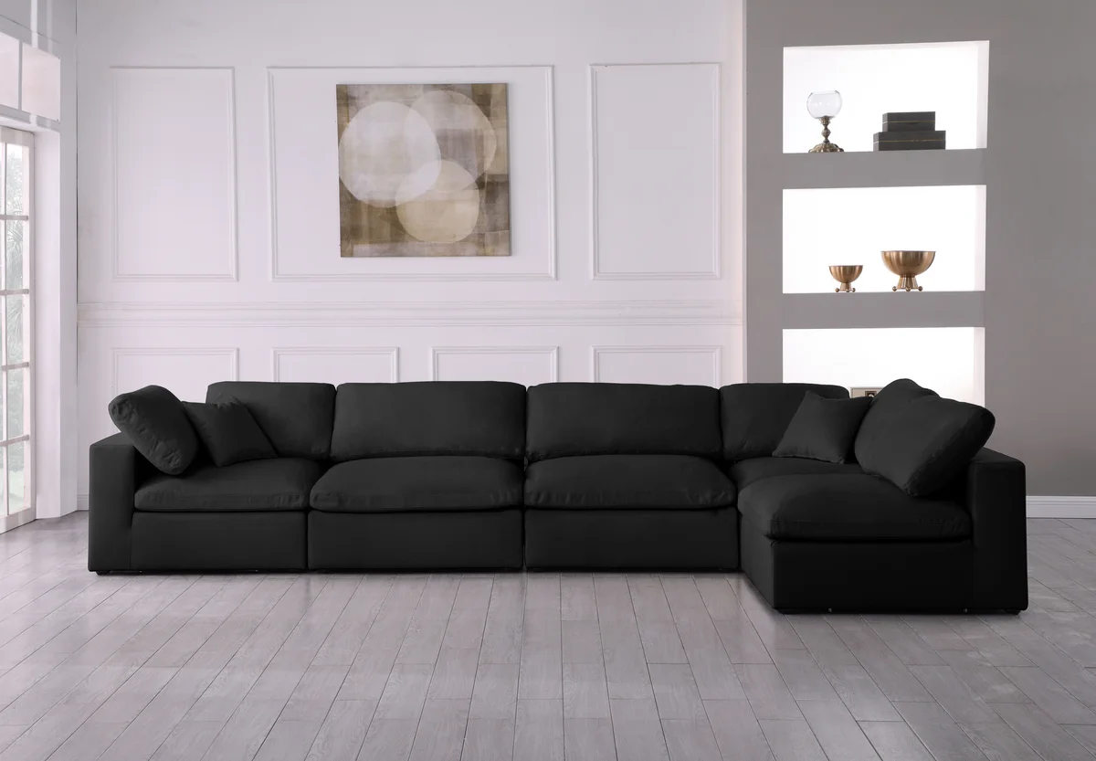 Serene - 5 Piece Modular Sectional - Black