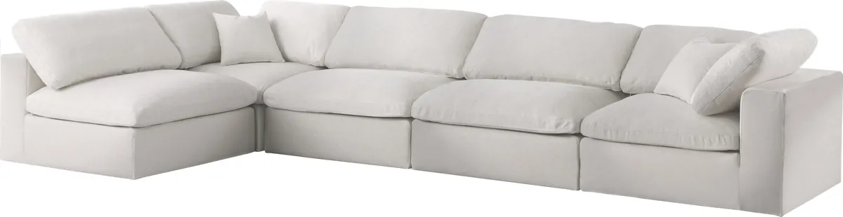 Serene - 5 Piece Modular Sectional - Cream - View 2