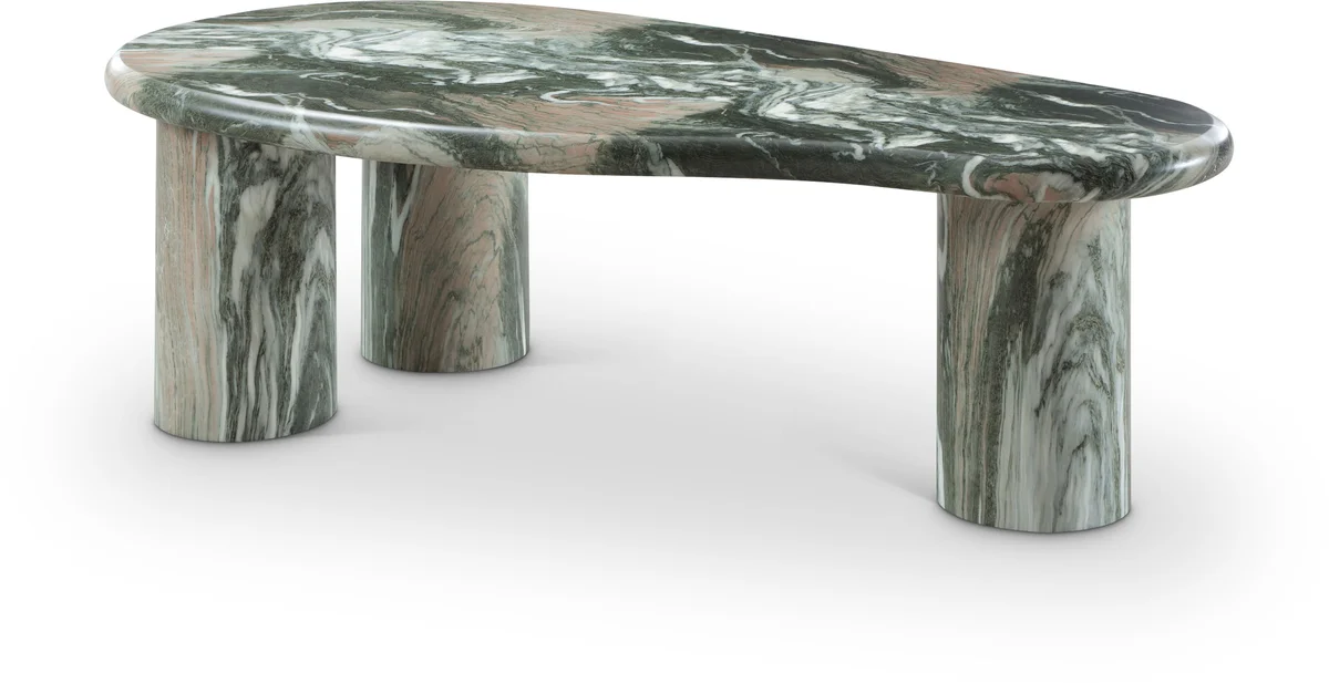 Sassari - Marble Finish Concrete Coffee Table - Green