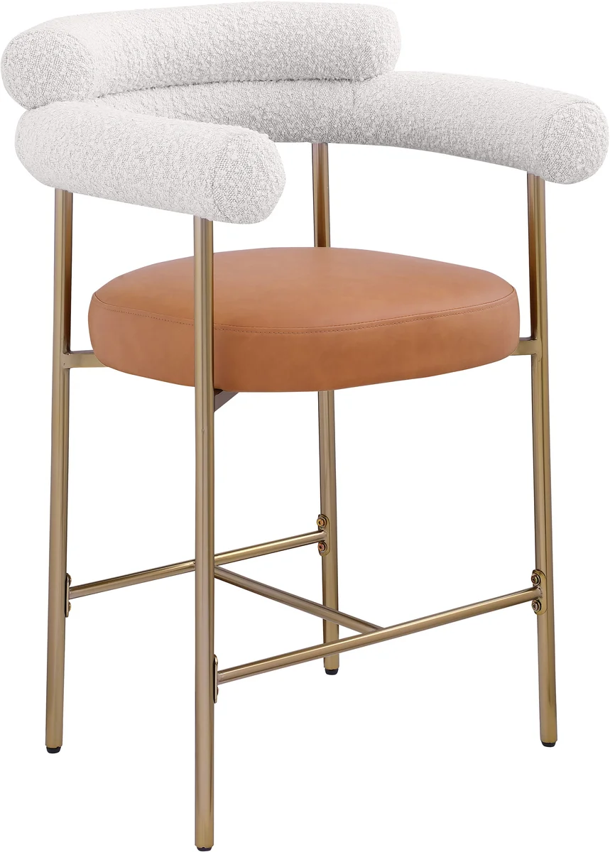 Blake - Counter Stool With Bronze Legs (Set of 2) - Cognac