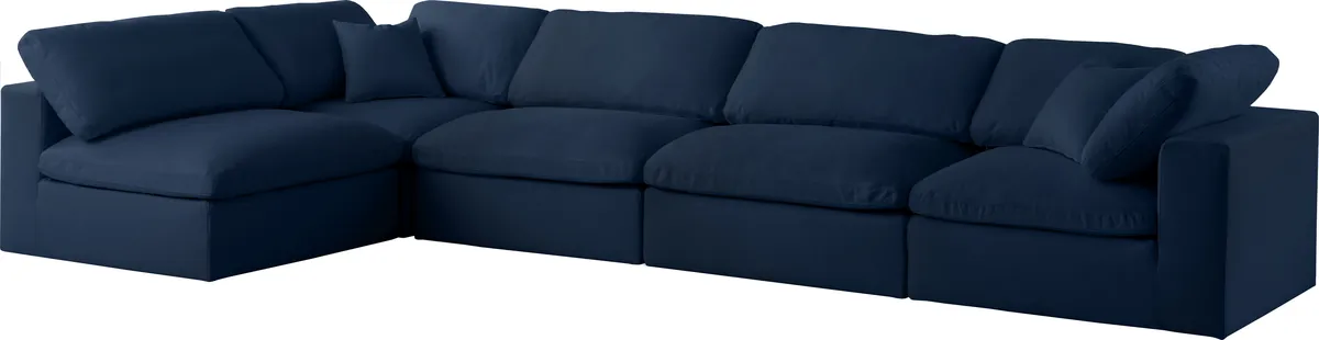 Serene - 5 Piece Modular Sectional - Navy - View 2