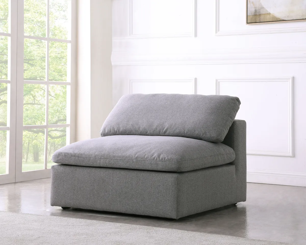 Serene - Modular Armless Chair - Gray - View 2