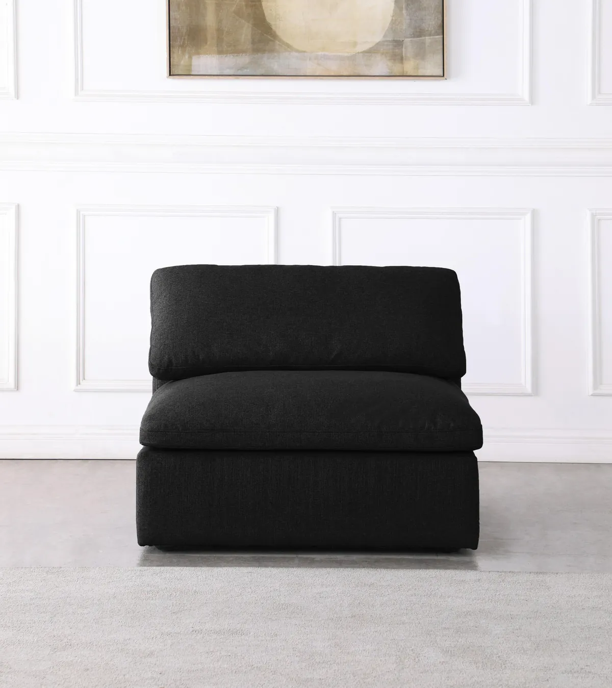 Serene - Modular Armless Chair - Black