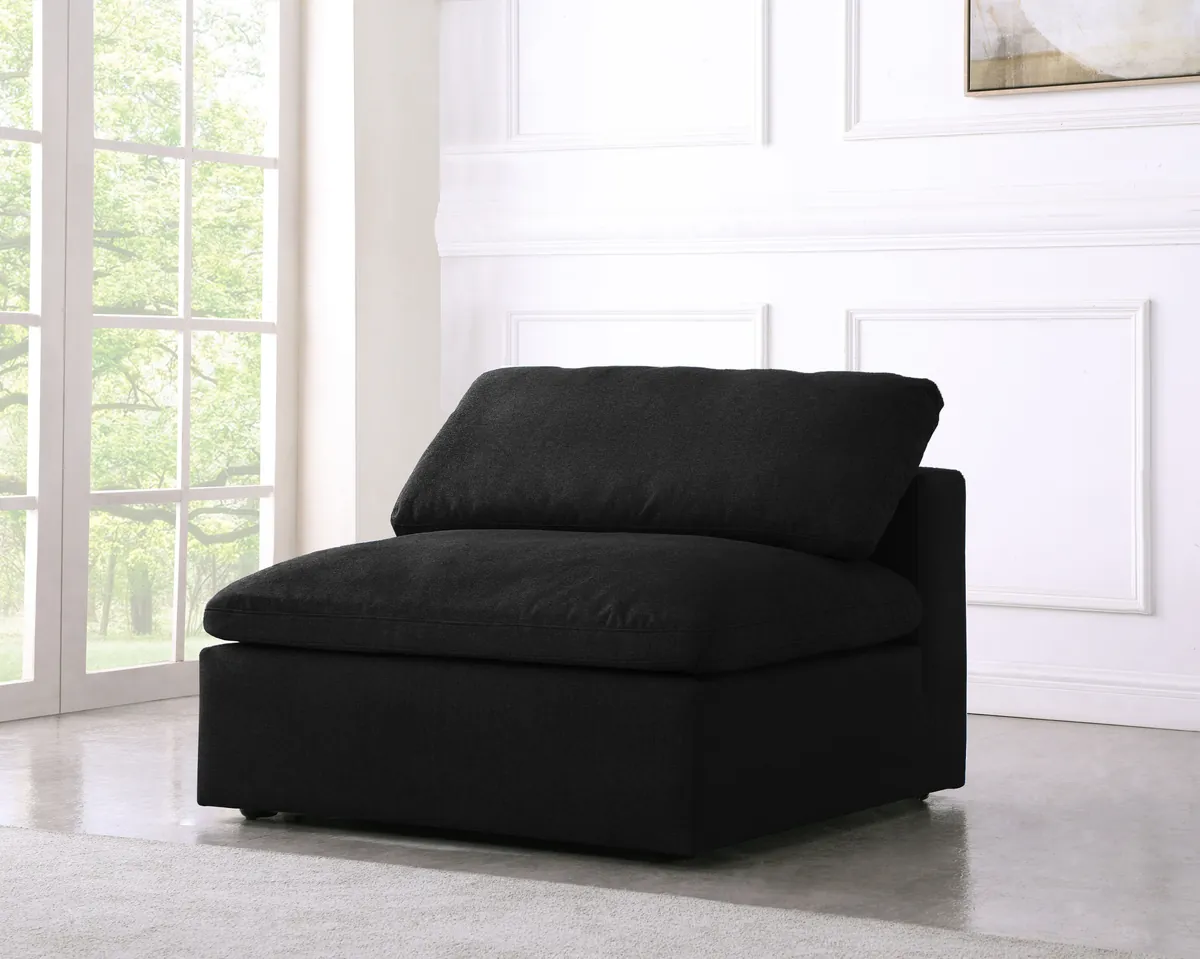 Serene - Modular Armless Chair - Black - View 2