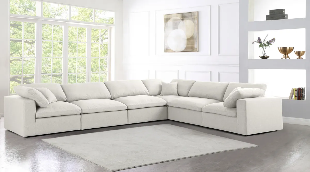 Serene - 6 Piece Modular Corner Sectional - Cream