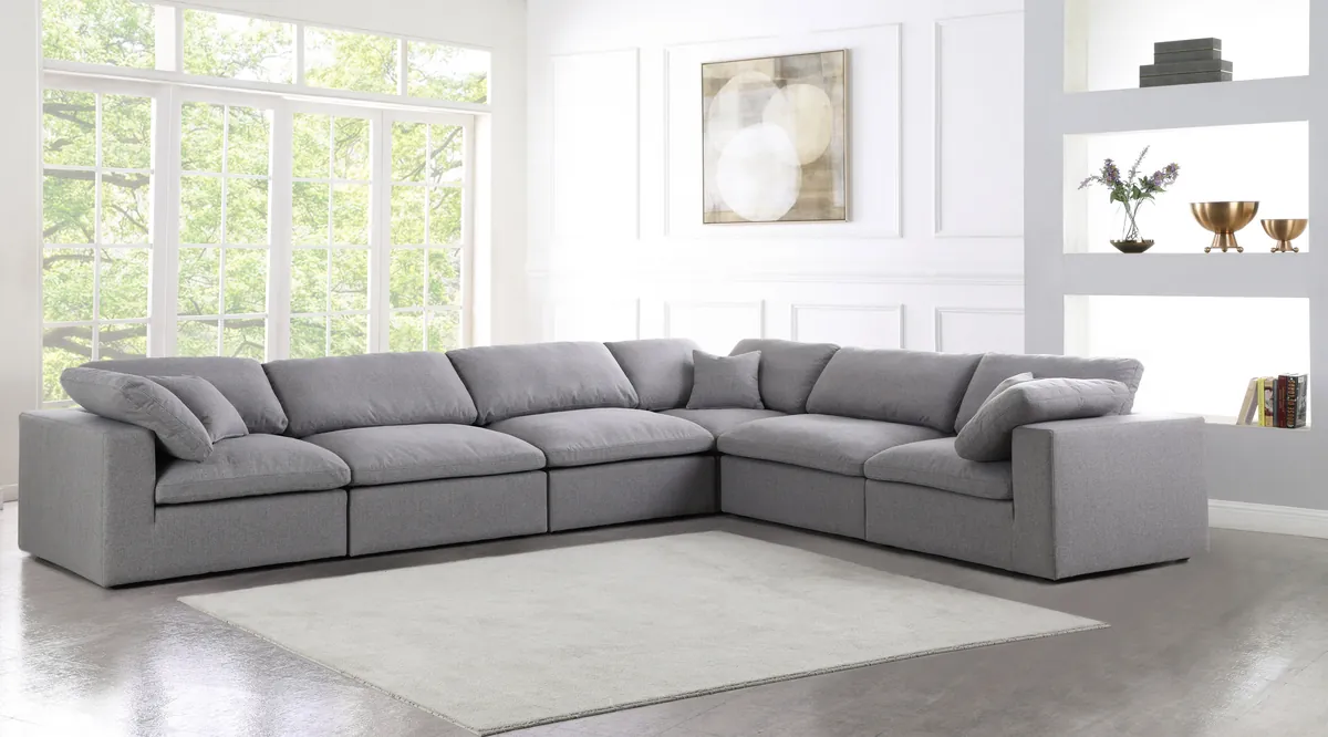 Serene - 6 Piece Modular Corner Sectional - Gray