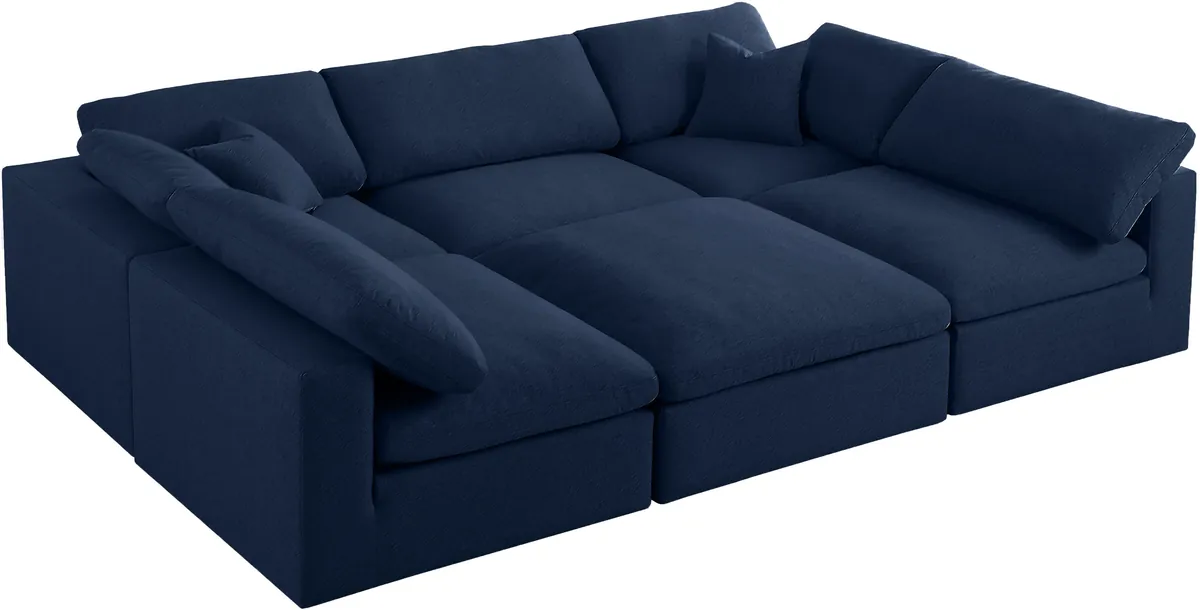 Serene - 6 Piece Modular Sectional - Navy