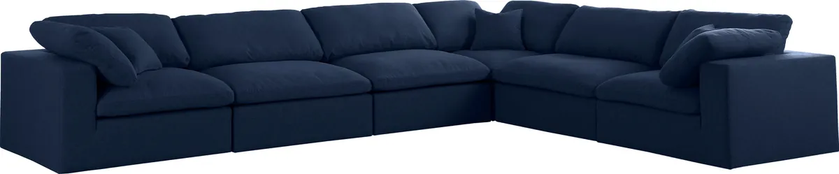 Serene - 6 Piece Modular Corner Sectional - Navy