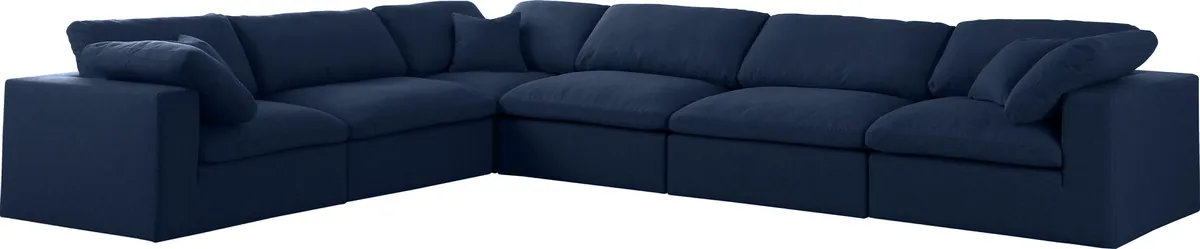 Serene - 6 Piece Modular Corner Sectional - Navy - View 2