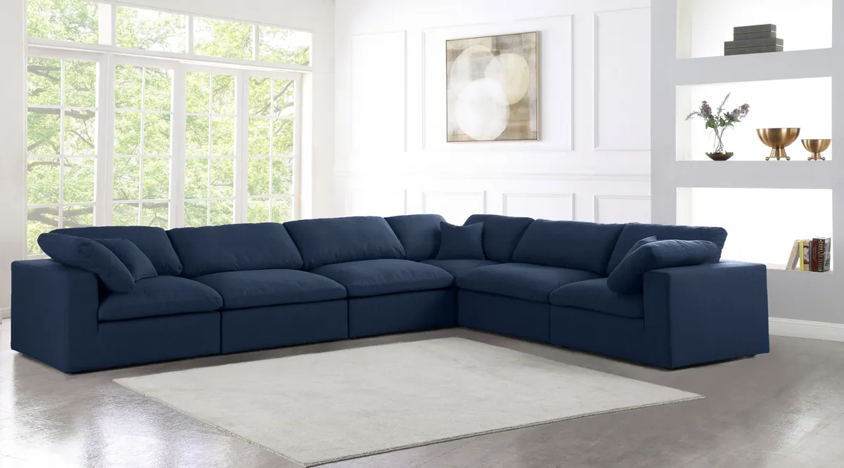 Serene - 6 Piece Modular Corner Sectional - Navy