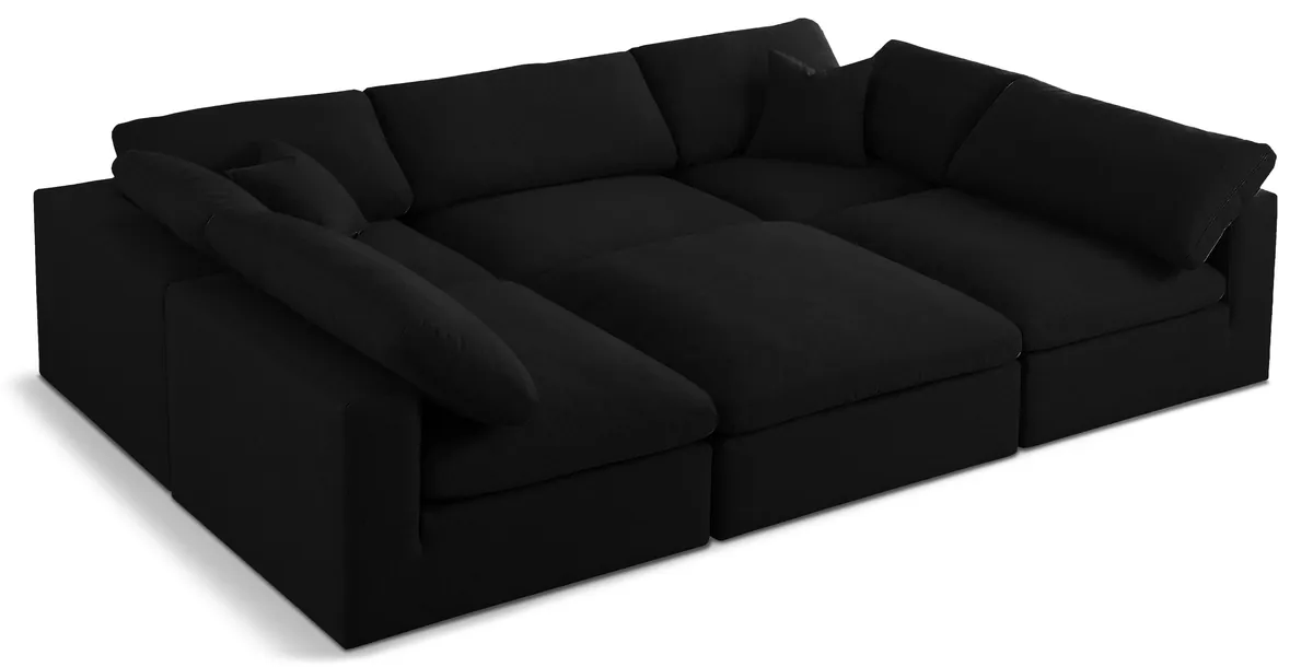 Serene - 6 Piece Modular Sectional - Black