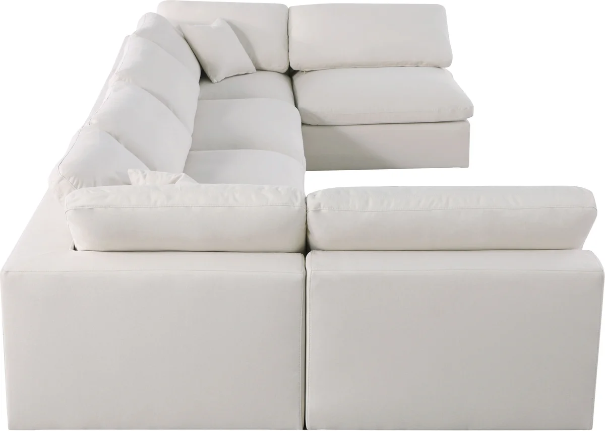 Serene - 6 Piece Modular U-Shaped Sectional - Cream