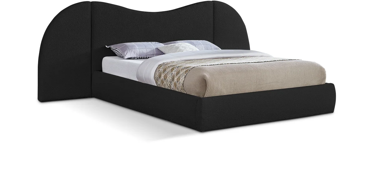 Everest - Boucle Fabric King Bed - Black