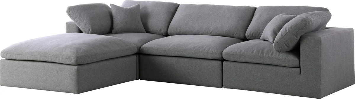 Serene - 4 Piece Modular Sectional With Chaise - Gray - View 2