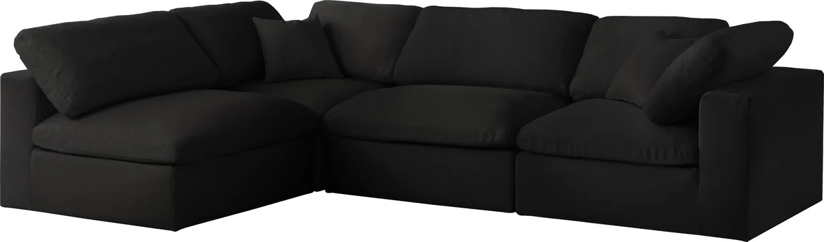 Serene - 4 Piece Modular Sectional - Black - View 2