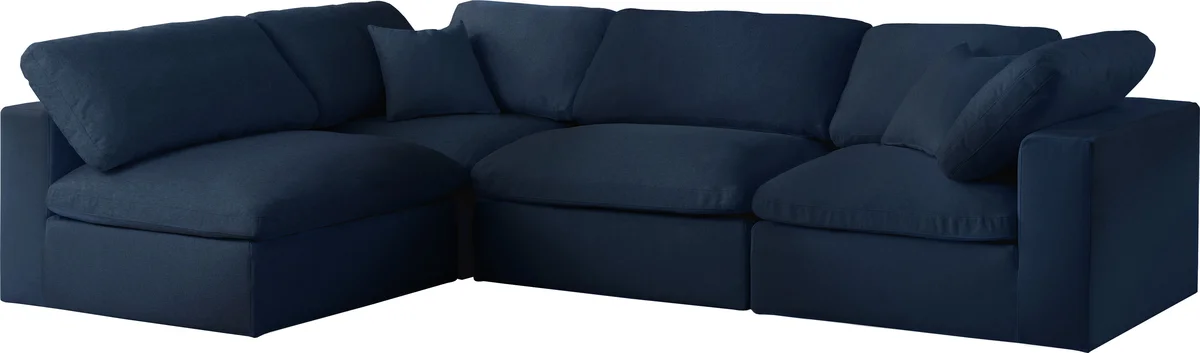 Serene - 4 Piece Modular Sectional - Navy - View 2