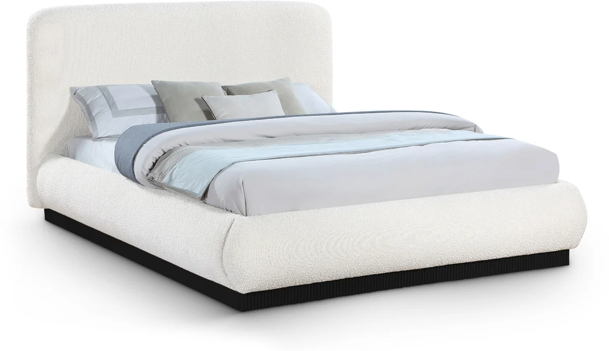 Rigby - King Bed With Black Base - Cream