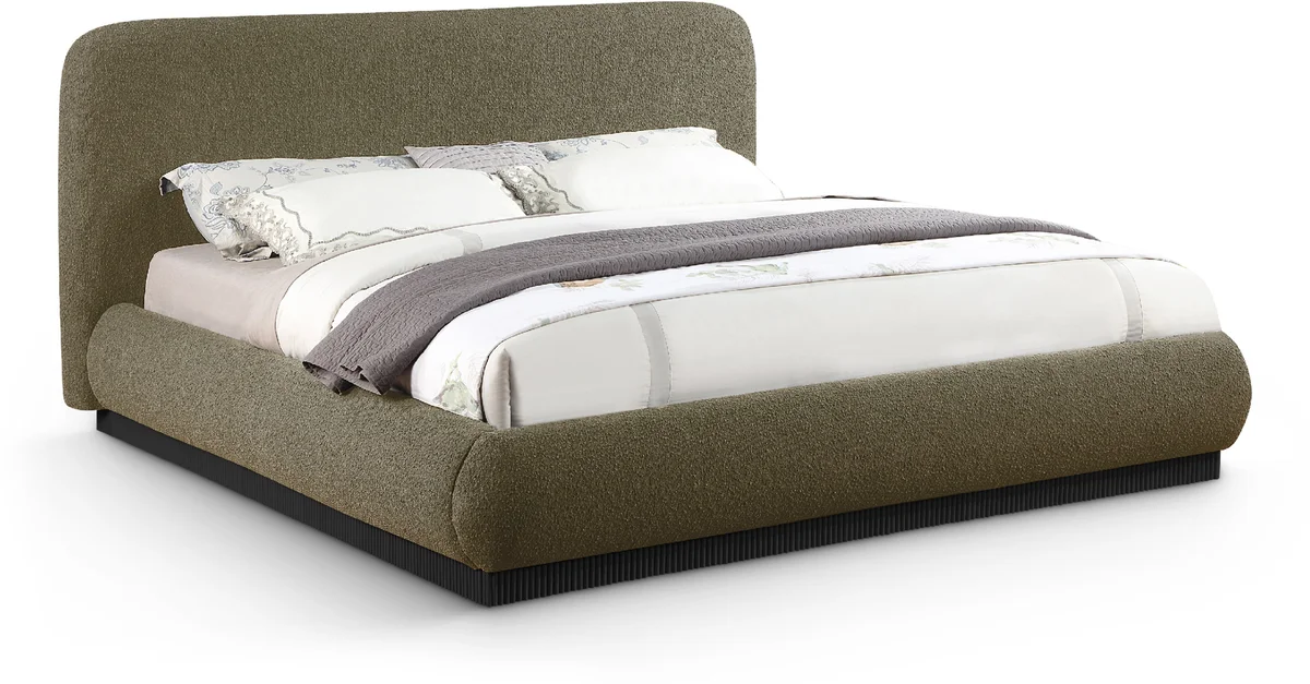 Rigby - Queen Bed With Black Base - Olive