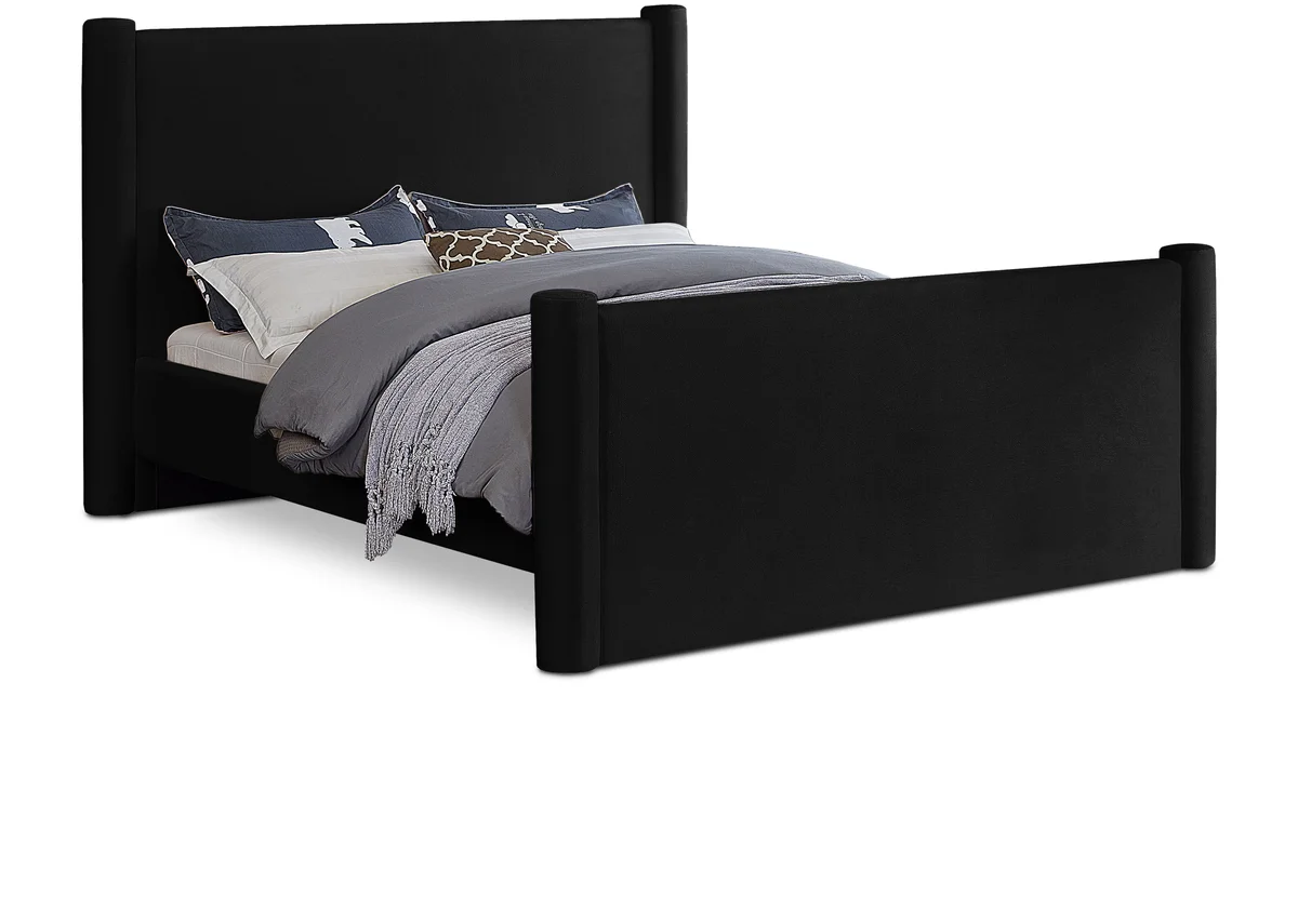 Elias - Velvet Full Bed - Black