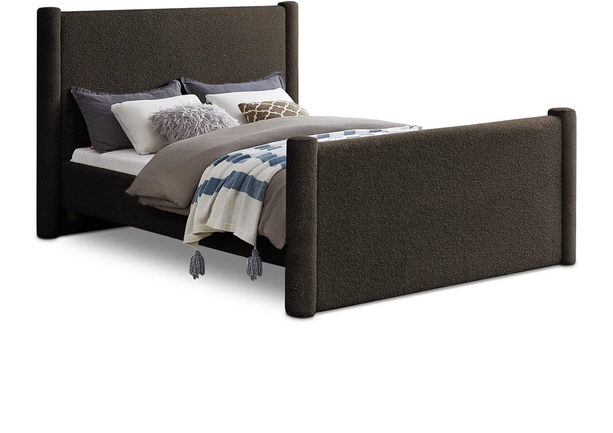 Elias - Boucle King Bed - Brown