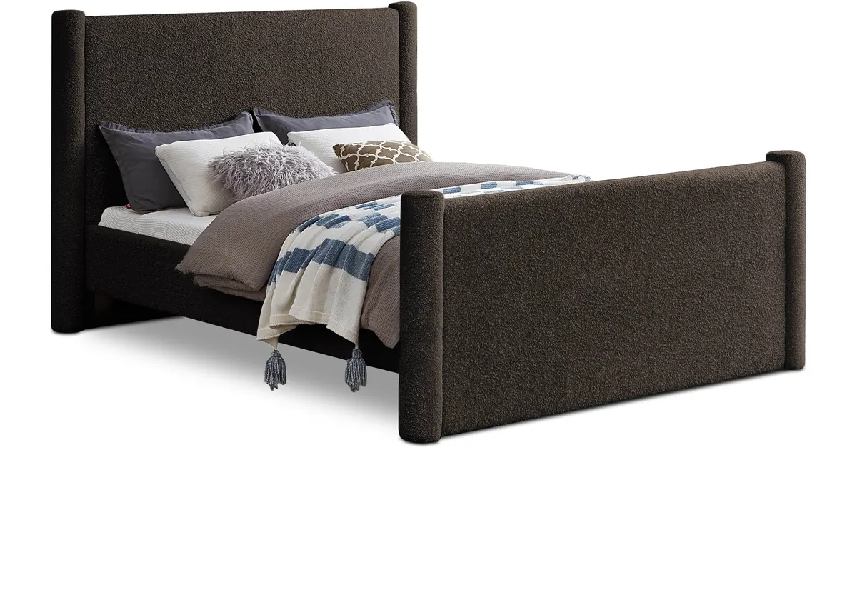 Elias - Boucle Queen Bed - Brown