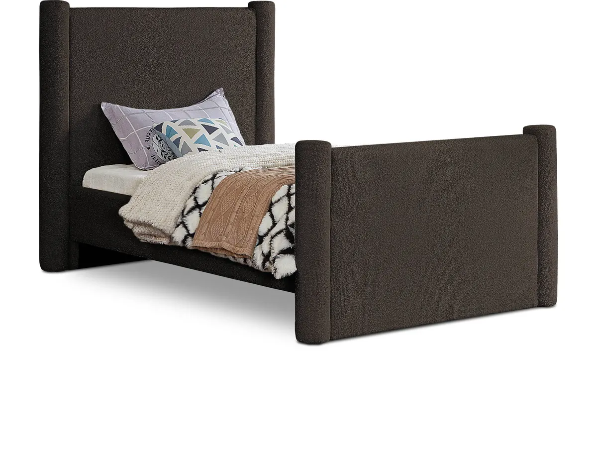 Elias - Boucle Twin Bed - Brown